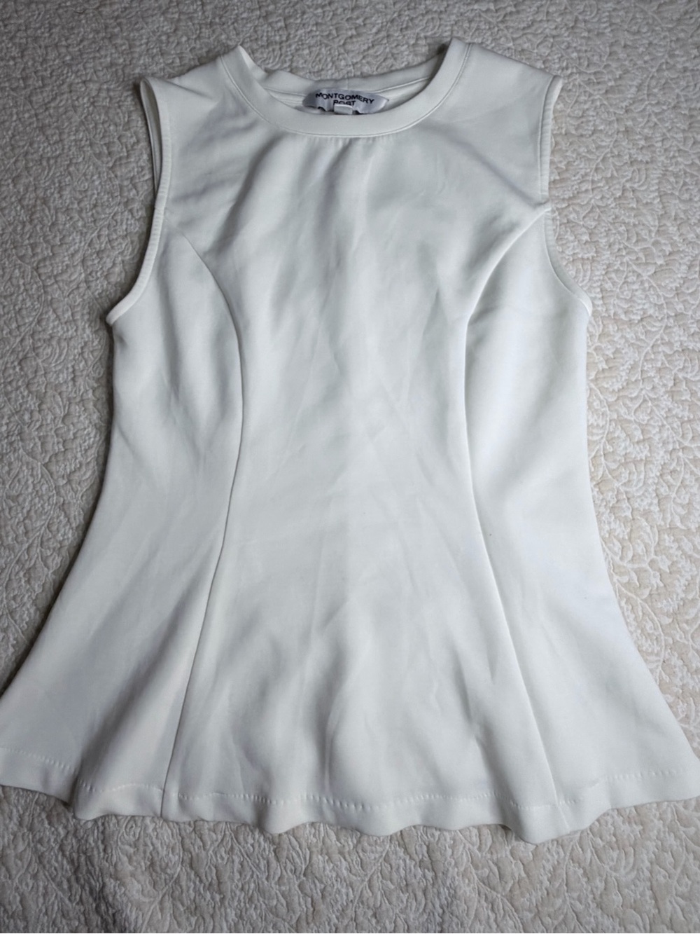 White Sleeveless Flared Tank